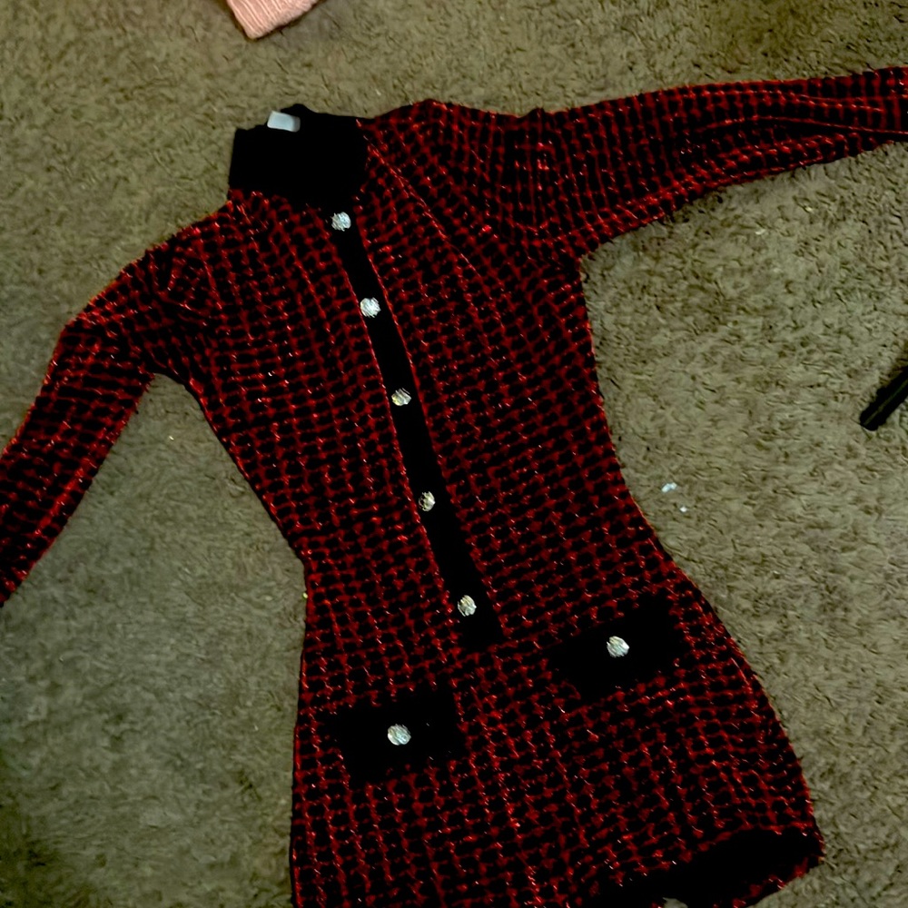 Red and Black Romper